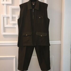 Vintage Sherry Taylor Vest & Pant Set, Ramie Rayon